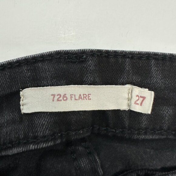 Levi's 726 Flare Women's size 27 Black Denim Jeans - Picture 3 of 6
